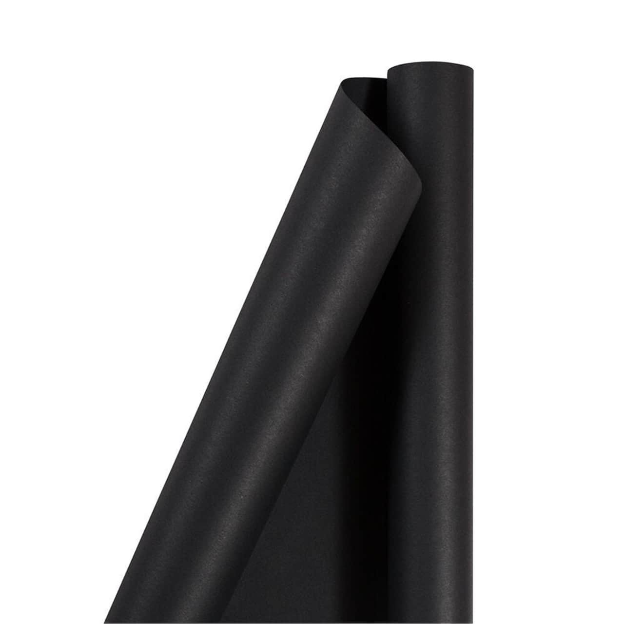 Jam Paper Black Matte Recycled Gift Wrapping Paper -277013526g - 3 per Pack